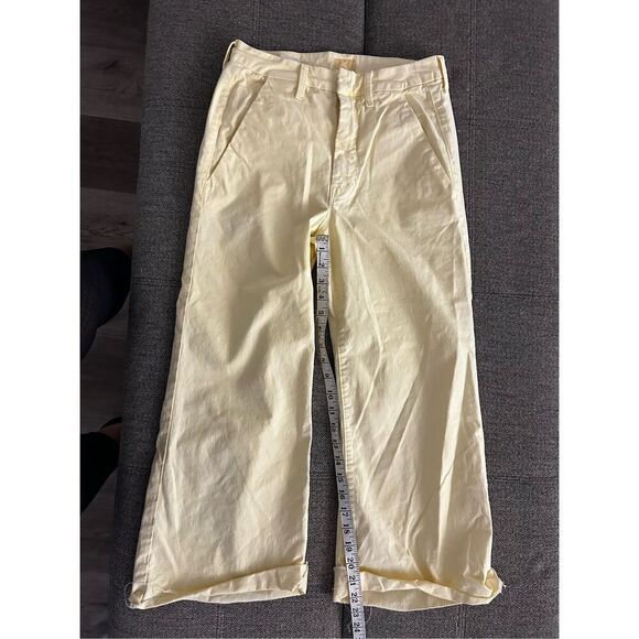 Mother The Roller Prep Pale Yellow Trouser Pants Size 27 Spring Summer Preppy - Picture 13 of 14